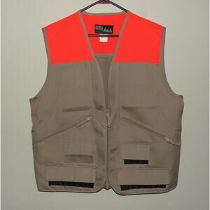 WFS Element Gear Men’s Large Blaze Orange Tan Canvas Upland Hunting Vest NWOT